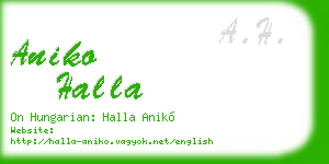aniko halla business card